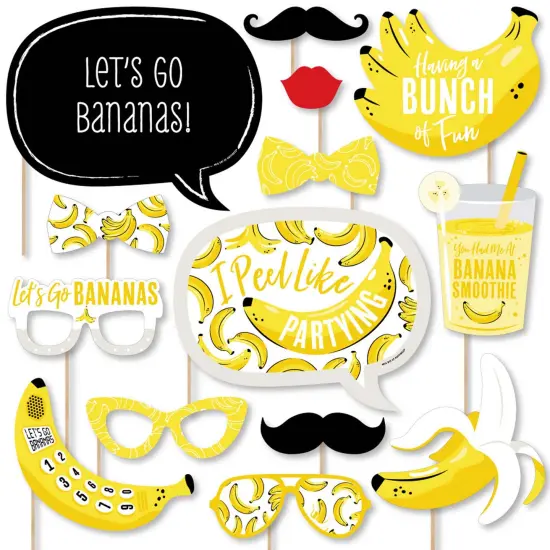 Big Dot of Happiness Let's Go Bananas - Tropical Party Photo Booth Props Kit - 20 Count {1}