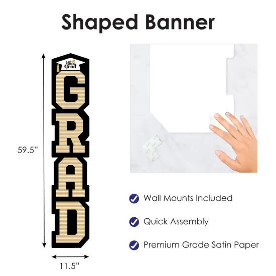 Big Dot of Happiness Law School Graduation Banner - Vertical Shaped Banner Decorations {4}