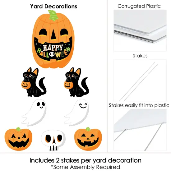 Big Dot of Happiness Jack-O'-Lantern Halloween - Yard Sign and Outdoor Lawn Decorations - Kids Halloween Party Yard Signs - Set of 8 {6}