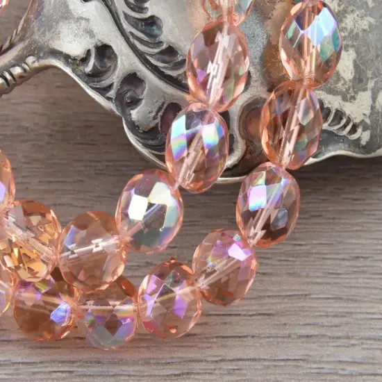 10mm Tea Rose AB Fire Polished Round Beads (16"Strand) {4}