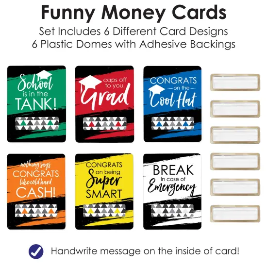 Big Dot of Happiness Best Is Yet To Come Assorted Grad - DIY Graduation Cash Holder Gift - Funny Money Cards - Set of 6 {7}