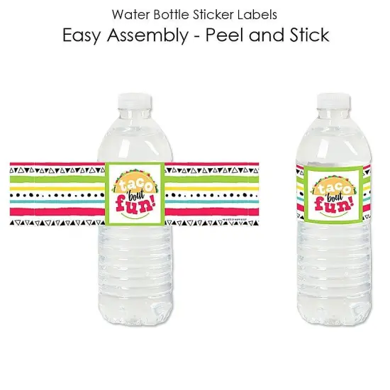 Big Dot of Happiness Taco 'Bout Fun - Fiesta Water Bottle Sticker Labels - Set of 20 {3}