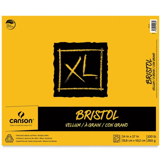 Canson XL Bristol - Pad, 14" x 17", Vellum, 25 Sheets, Tapebound {2}