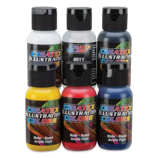 Createx Illustration Colors - Primary Colors, Set of 6, 1 oz {2}