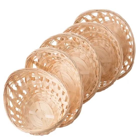 Set of 5 Natural Bamboo Oval Storage Bread Basket Storage Display Trays {1}