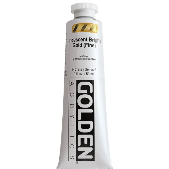 Golden Heavy Body Artist Acrylics - Iridescent Bright Gold (Fine)(65), 2 oz Tube {2}