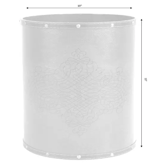 Vintiquewise Faux Leather Antique Design Waste Bin {5}