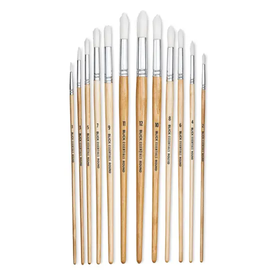 Blick Essentials Value Brush Set - Round Brushes, White Nylon, Set of 12 {1}