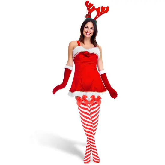 Peppermint Candy Cane Socks - Red and White Striped Christmas Holiday Candy Canes Stockings for Women and Girls {4}