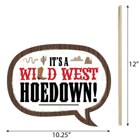 Big Dot of Happiness Funny Western Hoedown - Wild West Cowboy Party Photo Booth Props Kit - 10 Piece {6}