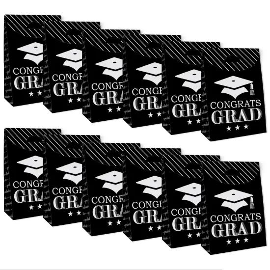 Big Dot of Happiness Graduation Cheers - Graduation Gift Favor Bags - Party Goodie Boxes - Set of 12 {6}