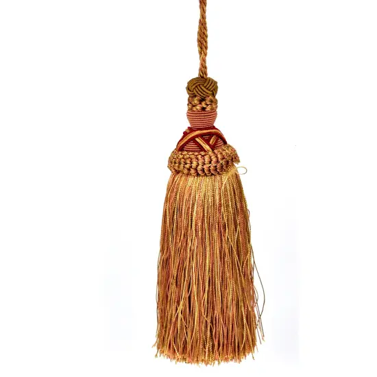 Belagio Tassel, 7&rdquo; Length with 5.5&rdquo; Cord, Milante Collection, Copper/Wine {1}