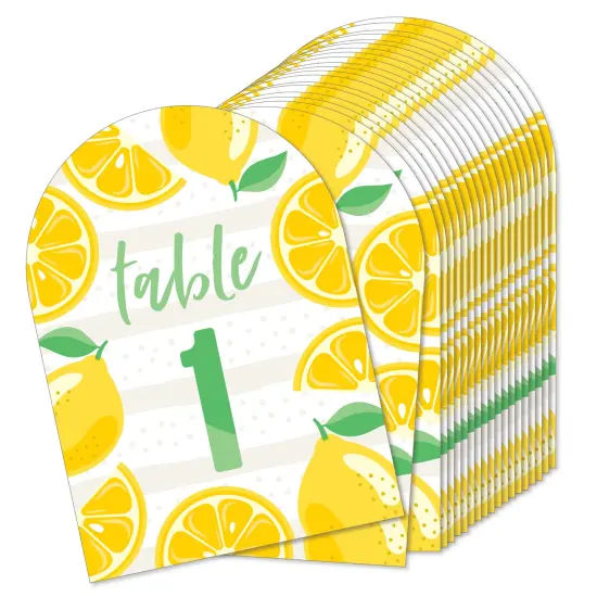 Big Dot of Happiness So Fresh - Lemon - Citrus Lemonade Party Double-Sided 5 x 7 inches Cards - Table Numbers - 1-20 {1}