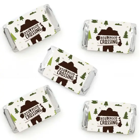 Big Dot of Happiness Sasquatch Crossing - Mini Candy Bar Wrapper Stickers - Bigfoot Party or Birthday Party Small Favors - 40 Count {1}