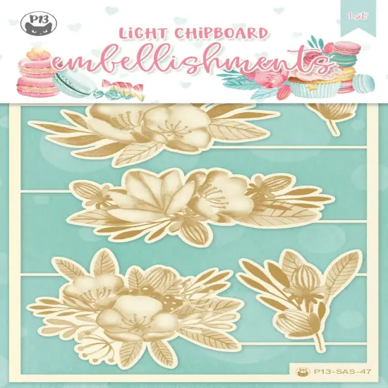 P13 Die-Cut Chipboard Embellishments 4"X6"-Sugar & Spice #04, 6/Pkg {1}