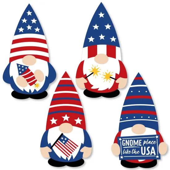 Big Dot of Happiness Patriotic Gnomes - DIY Shaped Memorial Day, 4th of July and Labor Day Gnome Party Cut-Outs - 24 Count {1}