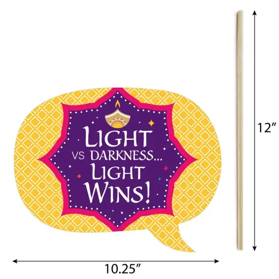 Big Dot of Happiness Happy Diwali - Festival of Lights Party Photo Booth Props Kit - 10 Piece {6}