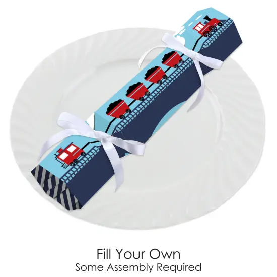 Big Dot of Happiness Railroad Party Crossing - No Snap Steam Train Birthday or Baby Shower Party Table Favors - DIY Cracker Boxes - Set of 12 {3}