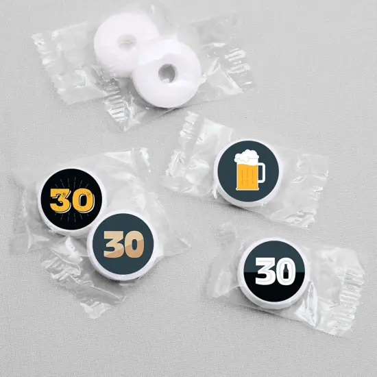 Big Dot of Happiness Cheers and Beers to 30 Years - 30th Birthday Party Round Candy Sticker Favors - Labels Fits Chocolate Candy (1 sheet of 108) {4}