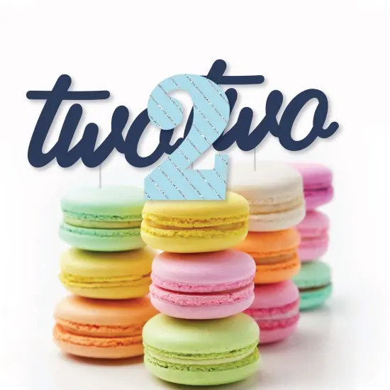 Big Dot of Happiness 2nd Birthday Boy - Two Much Fun - Dessert Cupcake Toppers - Second Birthday Party Clear Treat Picks - Set of 24 {6}