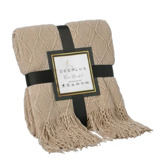 Decorative Throw Blanket - 50x60in Soft Knit with Delightful Fringe Edges for a Sophisticated and Cozy Touch to Your Living Space Lightweight, Breathable, Easy Care, Versatile, All-Season, Ideal for Lounging, Gifting Green {1}