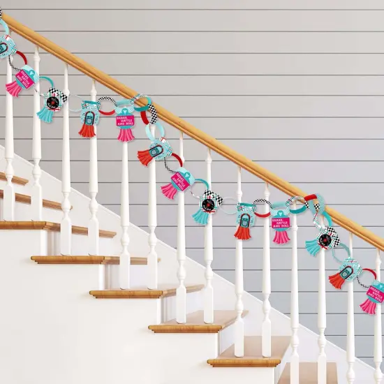 Big Dot of Happiness 50's Sock Hop - 90 Chain Links and 30 Paper Tassels Decoration Kit - 1950s Rock N Roll Party Paper Chains Garland - 21 feet {3}