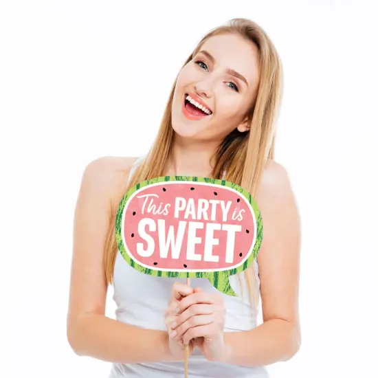 Big Dot of Happiness Funny Sweet Watermelon - Fruit Party Photo Booth Props Kit - 10 Piece {3}