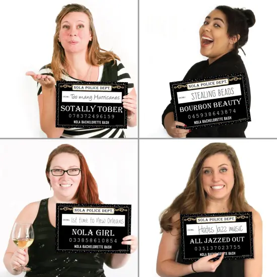 Big Dot of Happiness Nola Bride Squad - New Orleans Bachelorette Party Mug Shots - Photo Booth Props Mugshot Signs - 20 Count {4}
