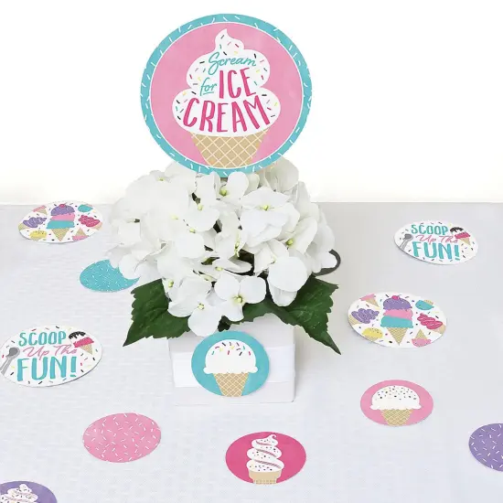 Big Dot of Happiness Scoop Up the Fun - Ice Cream - Sprinkles Party Giant Circle Confetti - Party Decorations - Large Confetti 27 Count {7}