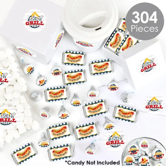 Big Dot of Happiness Fire Up the Grill - Summer BBQ Picnic Party Candy Favor Sticker Kit - 304 Pieces {3}