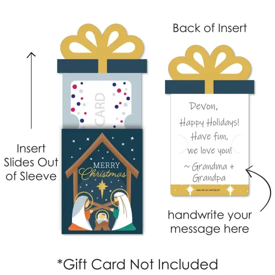 Big Dot of Happiness Holy Nativity - Manger Scene Religious Christmas Money and Gift Card Sleeves - Nifty Gifty Card Holders - 8 Ct {7}