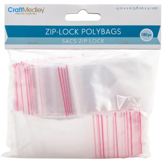Craft Medley Ziplock Polybags 180/Pkg-1.5"X2"Clear {1}