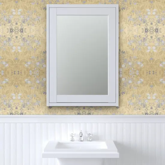 Peel & Stick Wallpaper 2FT Wide Vines Wallpaper Damask Brambles Custom Removable Wallpaper by Spoonflower {6}