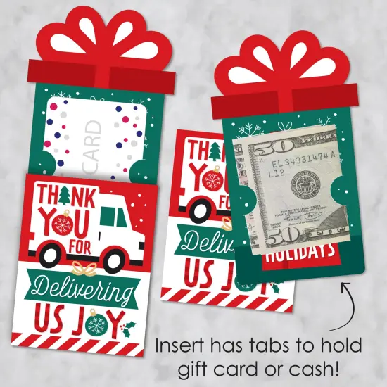 Big Dot of Happiness Christmas Delivery Drivers Appreciation - Thank You Mail Carriers Money and Gift Card Sleeves - Nifty Gifty Card Holders 8 Ct {4}