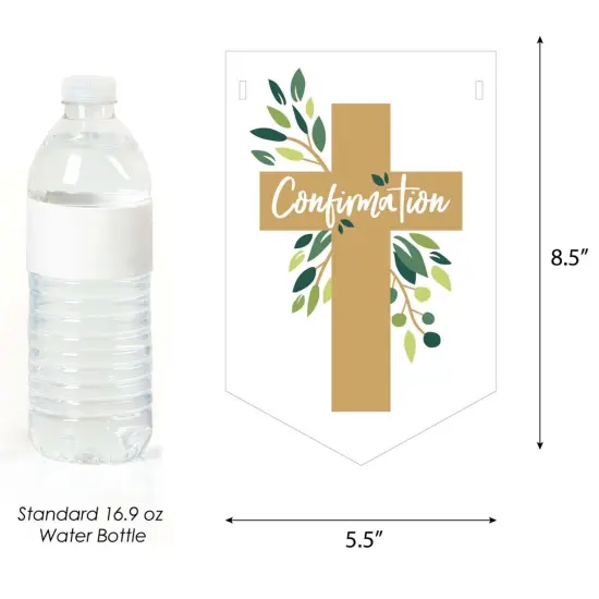 Big Dot of Happiness Confirmation Elegant Cross - Religious Party Bunting Banner - Party Decorations - God Bless Your Confirmation {3}