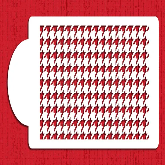 Houndstooth Cake Stencil Side | C462 by Designer Stencils | Cake Decorating Tools | Baking Stencils for Royal Icing, Airbrush, Dusting Powder | Reusable Plastic Food Grade Stencil for Cakes | Easy to Use & Clean Cake Stencil {1}