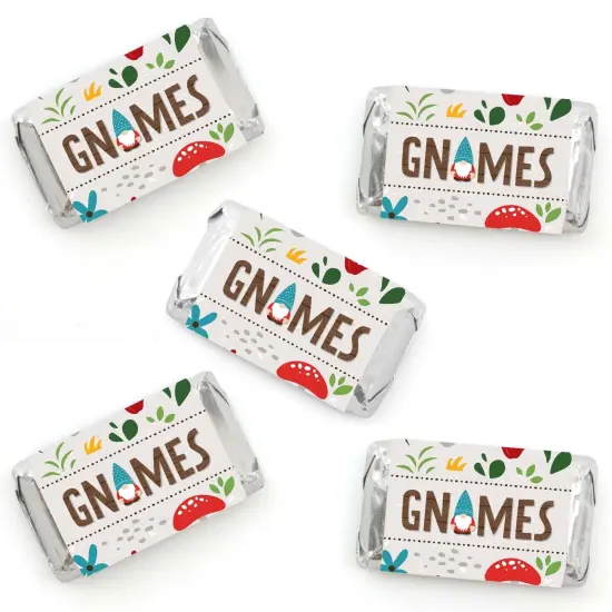 Big Dot of Happiness Garden Gnomes - Mini Candy Bar Wrapper Stickers - Forest Gnome Party Small Favors - 40 Count {1}