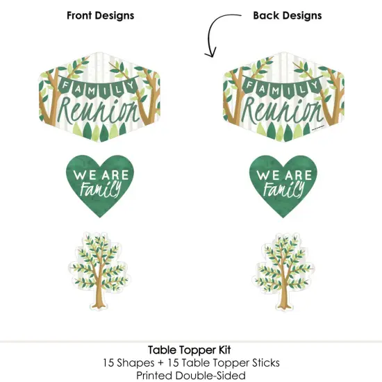 Big Dot of Happiness Family Tree Reunion - Family Gathering Party Centerpiece Sticks - Table Toppers - Set of 15 {6}