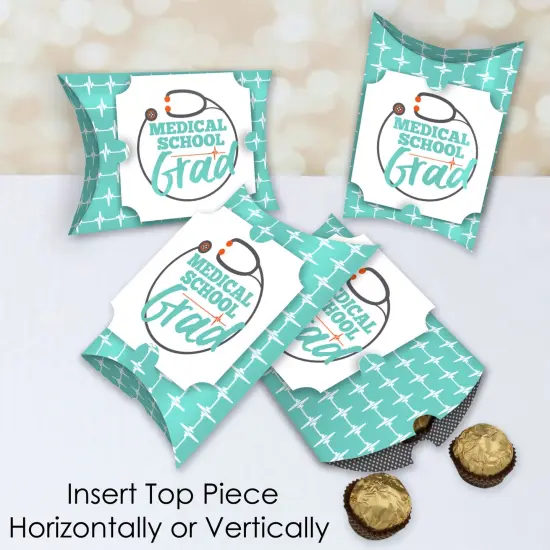 Big Dot of Happiness Medical School Grad - Favor Gift Boxes - Doctor Graduation Party Large Pillow Boxes - Set of 12 {4}