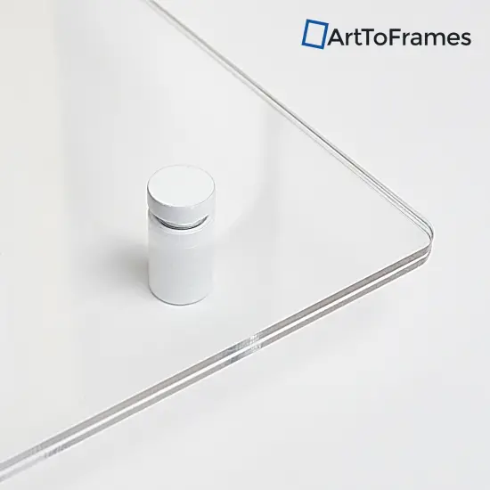 ArtToFrames 8x10 inches Floating Acrylic Frame (Full Frame is 12x14) with Choice of Chrome, Gold, Satin, White or Black Standoff Hardware {4}