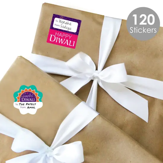 Big Dot of Happiness Happy Diwali - Assorted Festival of Lights Party Gift Tag Labels - To and From Stickers - 12 Sheets - 120 Stickers {3}