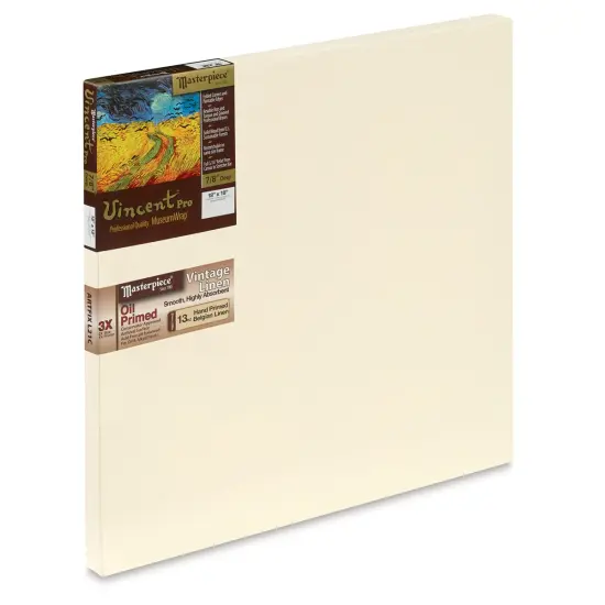 Masterpiece Vincent Pro Artfix Linen Canvas - 18" x 18", Oil Primed {1}