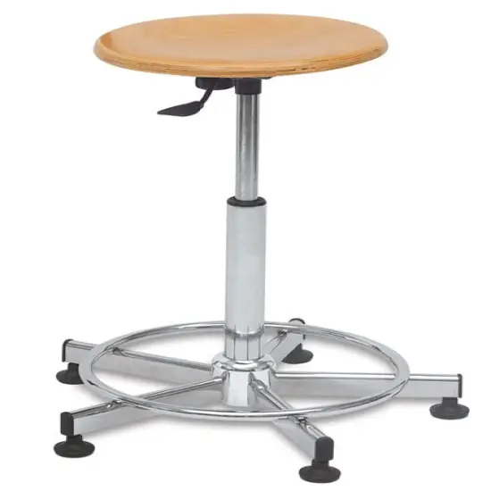 Bieffe Drafting Stool - Birch and Chrome {1}