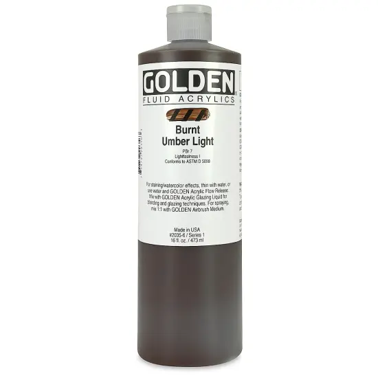 Golden Fluid Acrylics - Burnt Umber Light, 16 oz bottle {2}