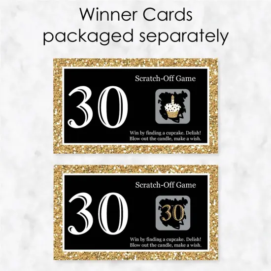 Big Dot of Happiness Adult 30th Birthday - Gold - Birthday Party Game Scratch Off Cards - 22 Count {4}