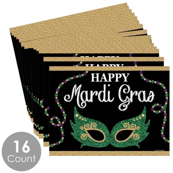 Big Dot of Happiness Mardi Gras - Party Table Decorations - Masquerade Party Placemats - Set of 16 {4}