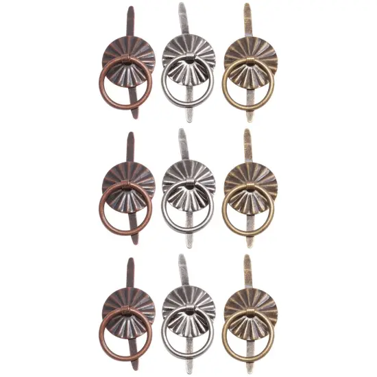 Idea-Ology Metal Ring W/Brad Fastener .25" 9/Pkg-Antique Nickel, Brass & Copper {2}