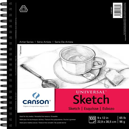 Canson Universal Spiral Sketch Book 9"X12"-100 Sheets {1}