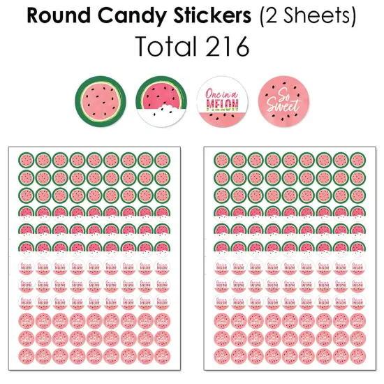 Big Dot of Happiness Sweet Watermelon - Fruit Party Candy Favor Sticker Kit - 304 Pieces {6}