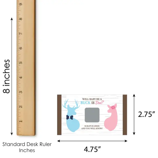 Big Dot of Happiness Boy Buck or Doe - Hunting Gender Reveal Scratch Off Cards - Baby Shower Game - 22 Count {7}